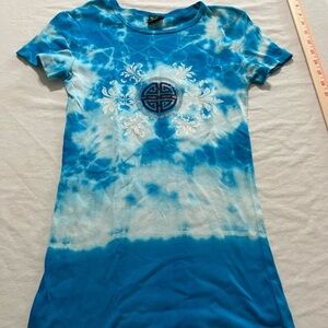 Sledge Womens T-shirt Tie Dye Size Small Blue White